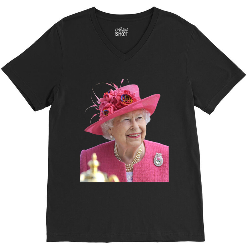 La Reine Elizabeth Ii V-neck Tee | Artistshot