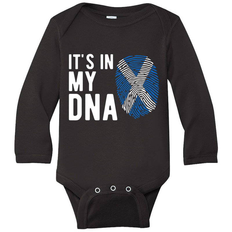 It's In My Dna Scotland Flag Scottish Long Sleeve Baby Bodysuit by cm-arts | Artistshot