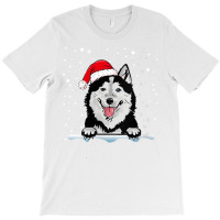 Womens Alaskan Klee Kai Dog Christmas Santa Hat Matching Family V Neck T-shirt | Artistshot