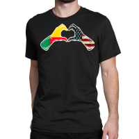 Benin American Usa Flag   Usa Beninese Heart Classic T-shirt | Artistshot