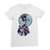 Geisha Watercolor Tokyo Parasol Tank Top Ladies Fitted T-shirt | Artistshot