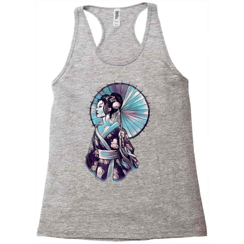 Geisha Watercolor Tokyo Parasol Tank Top Racerback Tank by cm-arts | Artistshot