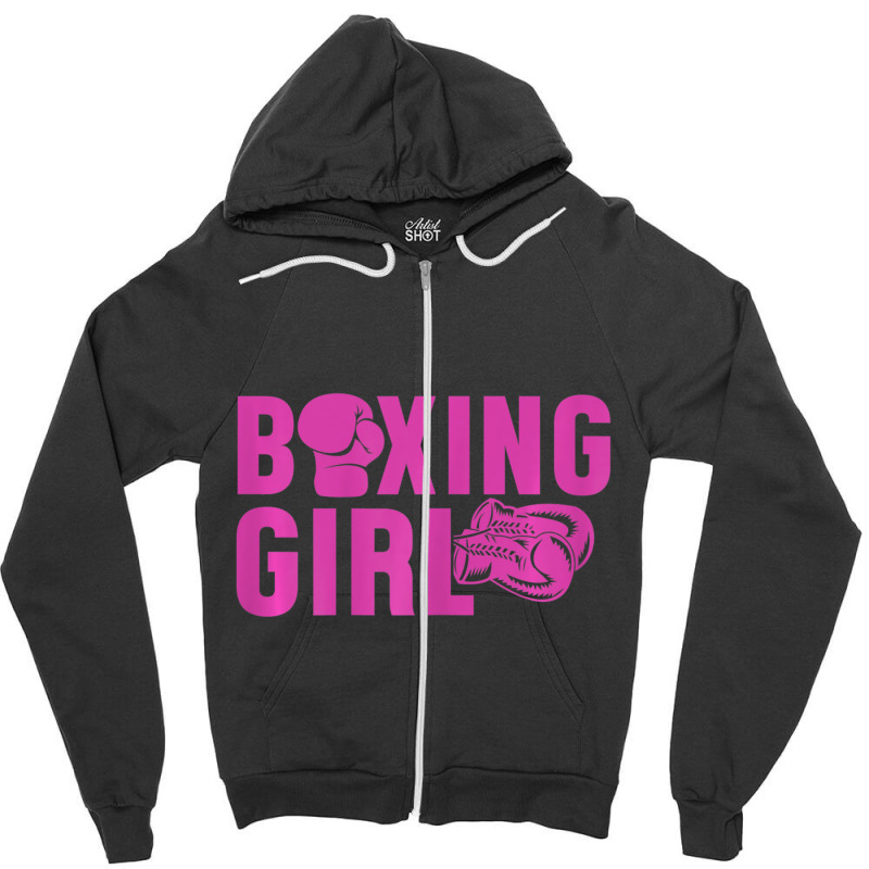 Womens Fighter Girl Boxer Athlete Zipper Hoodie | Artistshot