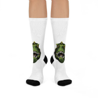 Music Vintage Retro T-rex Head Crew Socks | Artistshot