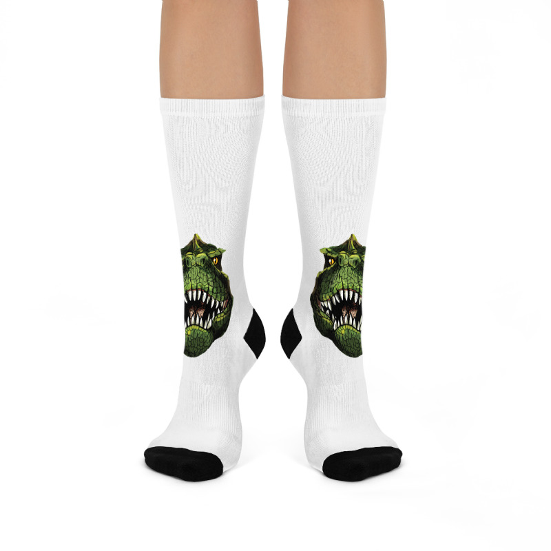 Music Vintage Retro T-rex Head Crew Socks | Artistshot