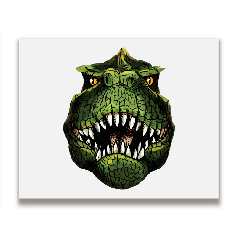 Music Vintage Retro T-rex Head Metal Print Horizontal | Artistshot