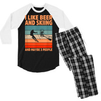 Skiing Skier Ski Winter Sports Mountains Ski Racing Alpine T Shirt Men's 3/4 Sleeve Pajama Set | Artistshot