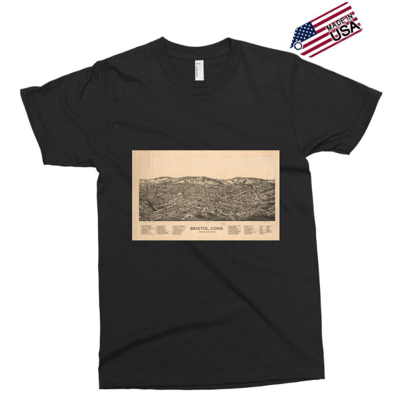 Vintage Pictorial Map Of Bristol Ct (1889) Exclusive T-shirt by THOMASRAFFERTY | Artistshot