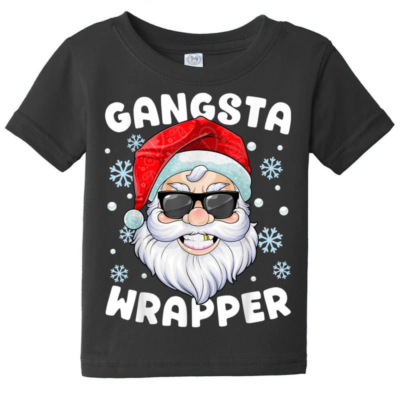 Gangsta Wrapper Santa Gangster Wrapper Funny Christmas Baby Tee | Artistshot