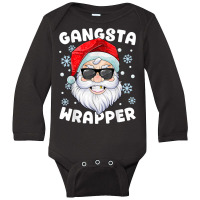 Gangsta Wrapper Santa Gangster Wrapper Funny Christmas Long Sleeve Baby Bodysuit | Artistshot