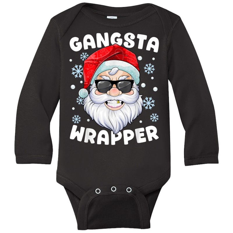 Gangsta Wrapper Santa Gangster Wrapper Funny Christmas Long Sleeve Baby Bodysuit | Artistshot