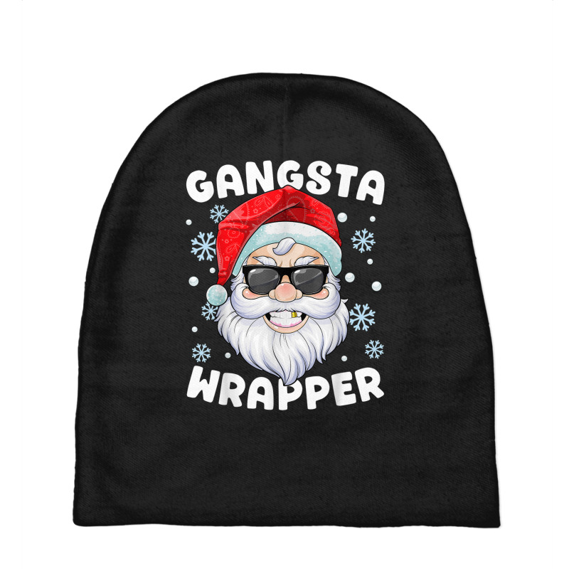 Gangsta Wrapper Santa Gangster Wrapper Funny Christmas Baby Beanies | Artistshot