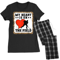 Ice Hockey My Heart Is On The Field Player Team Women's Pajamas Set | Artistshot