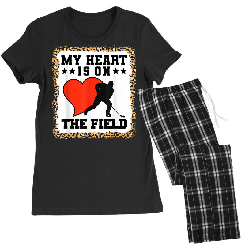 Ice Hockey My Heart Is On The Field Player Team Women's Pajamas Set by Fashzilla | Artistshot