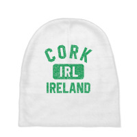 Cork Ireland Irl Gym Style Distressed Green Print Baby Beanies | Artistshot