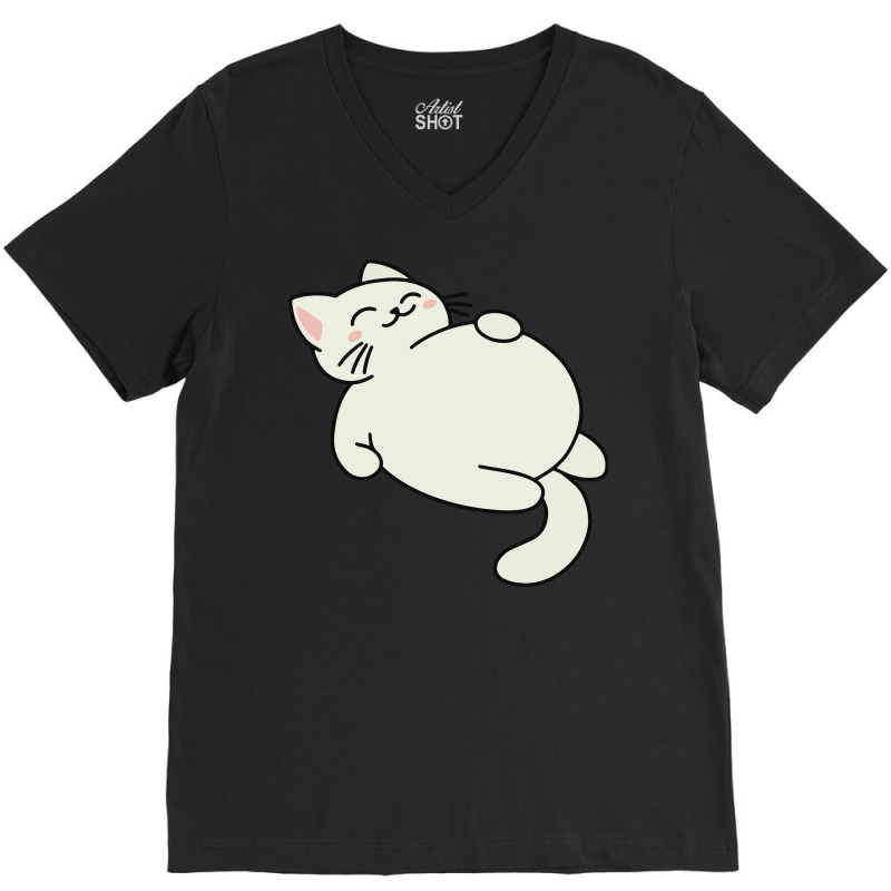 Full Cat Sleeping V-Neck Tee by Morspective | Artistshot