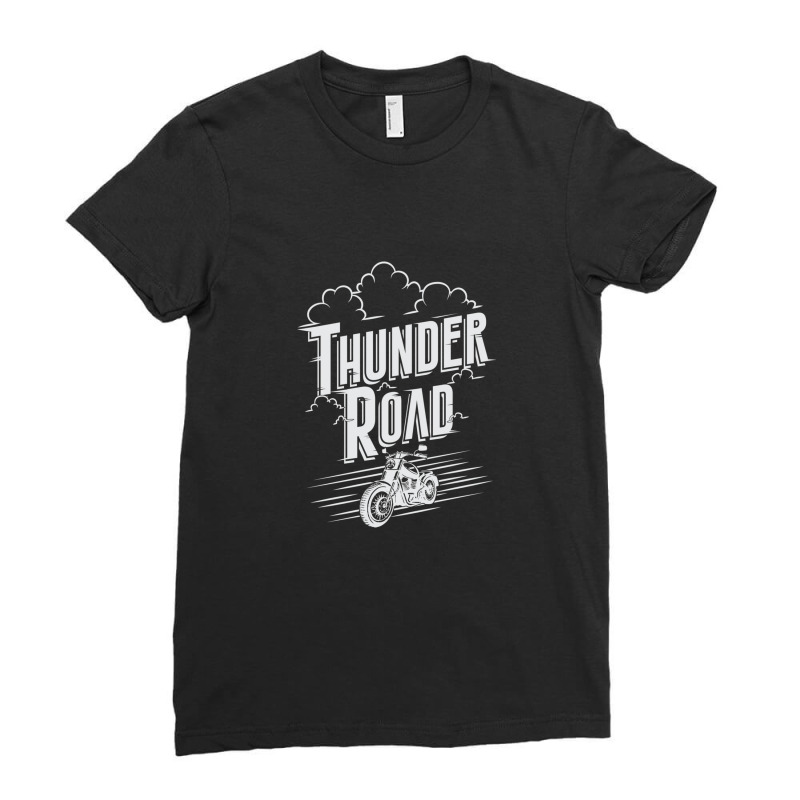 Thunder Road Dark Version Ladies Fitted T-Shirt by JosephVanlandingham | Artistshot