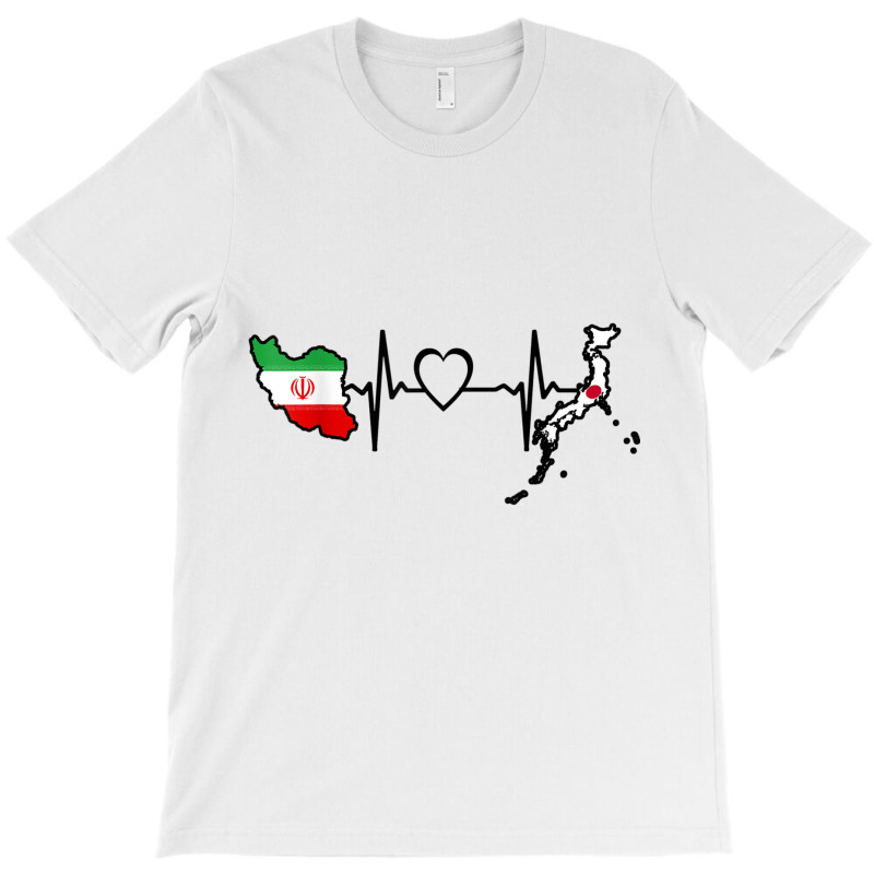 Iran Japan Flag Iranian Japanese Heartbeat T Shirt T-Shirt by cm-arts | Artistshot