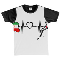 Iran Japan Flag Iranian Japanese Heartbeat T Shirt Graphic Youth T-shirt | Artistshot