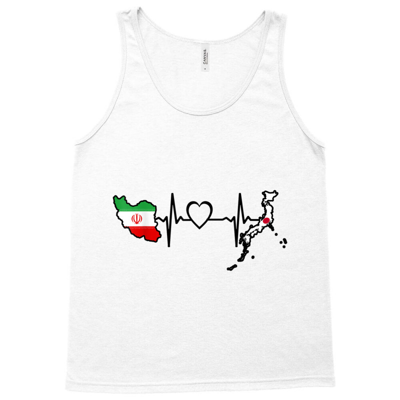 Iran Japan Flag Iranian Japanese Heartbeat T Shirt Tank Top by cm-arts | Artistshot