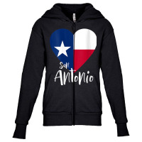 Womens I Love San Antonio Texas Tx Flag Lonestar Heart V Neck T Shirt Youth Zipper Hoodie | Artistshot