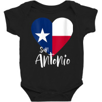 Womens I Love San Antonio Texas Tx Flag Lonestar Heart V Neck T Shirt Baby Bodysuit | Artistshot