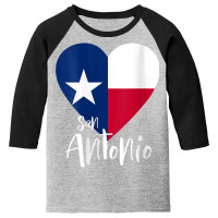 Womens I Love San Antonio Texas Tx Flag Lonestar Heart V Neck T Shirt Youth 3/4 Sleeve | Artistshot