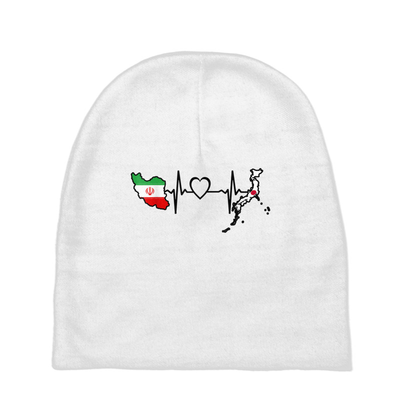 Iran Japan Flag Iranian Japanese Heartbeat T Shirt Baby Beanies by cm-arts | Artistshot