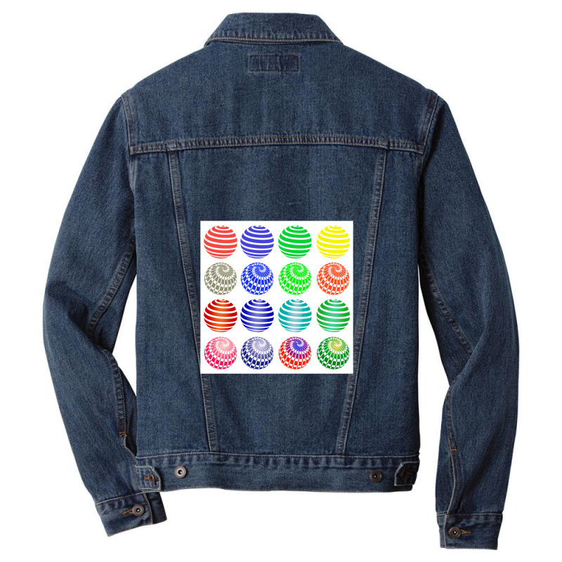 Set Of Colorful Round Symbols Isolated On White Background Men Denim Jacket by JamesTrichell | Artistshot