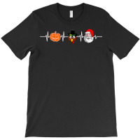 Halloween Pumpkin Turkey Father Christmas Heartbeat T Shirt T-shirt | Artistshot