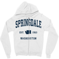 Springdale Washington Wa Vintage Athletic Navy Sports Design T Shirt Zipper Hoodie | Artistshot