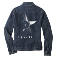 A Five Pointed Star Cd Fan Lightning Pop Music Lover T Shirt Ladies Denim Jacket | Artistshot