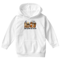 Dead Inside But Spiced Pumpkin Halloween Spooky Season Ghost Pullover Youth Hoodie | Artistshot