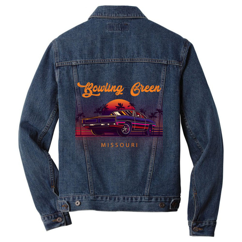 Bowling Green Missouri Retro Vintage 80s 90s Muscle Cars Retrowave Aes Men Denim Jacket by pancakespienova | Artistshot