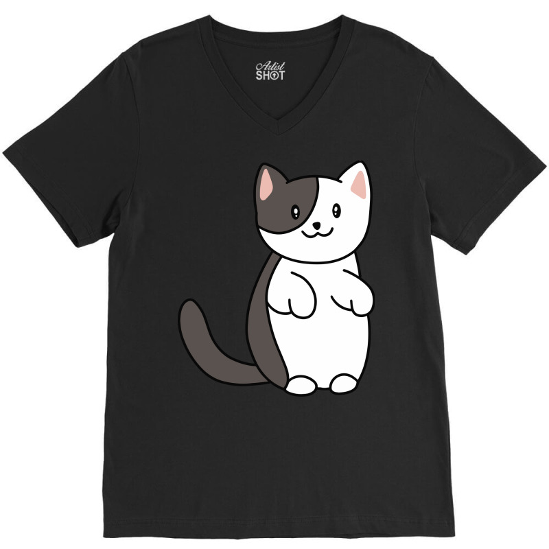 Standing Smiling Cat V-Neck Tee by Morspective | Artistshot