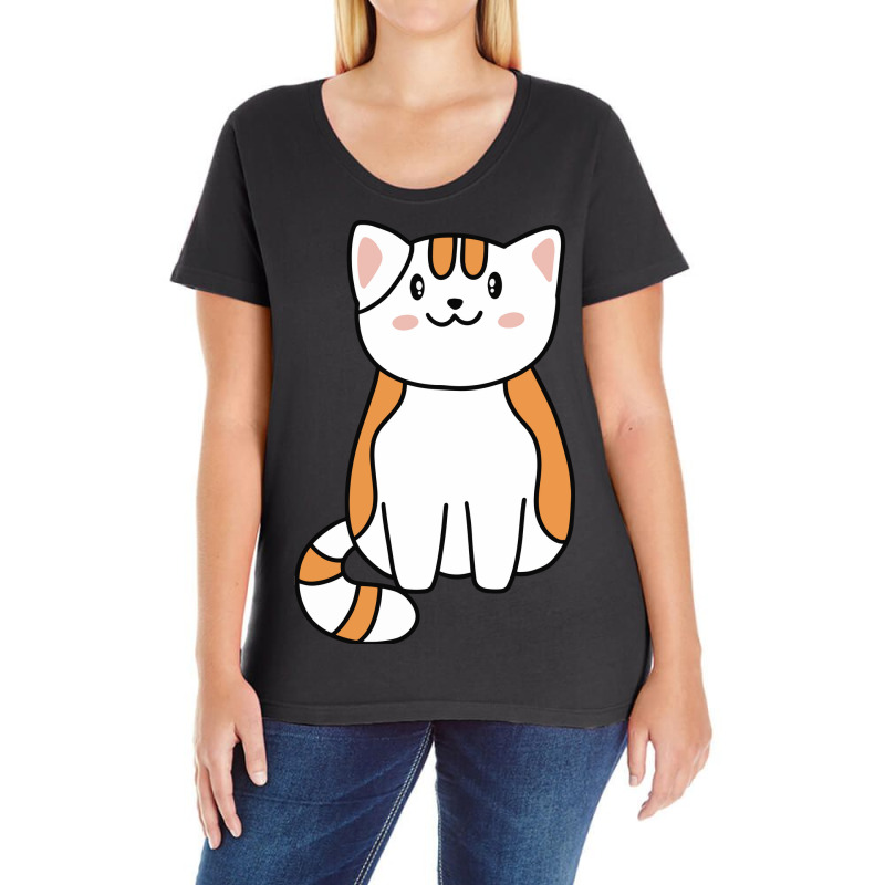 Sitting Cute Cat Ladies Curvy T-Shirt by Morspective | Artistshot