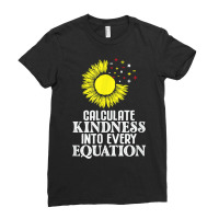 Calculate Kindness Into Every Equation Sunflower Math Studen T Shirt Ladies Fitted T-shirt | Artistshot