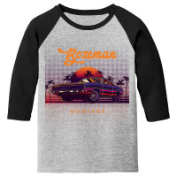 Bozeman Montana Retro Vintage 80s 90s Muscle Cars Retrowave Aesthetic Youth 3/4 Sleeve | Artistshot