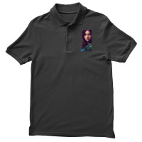 Woman Wavy Brown Hair Green Eyes Sci Fi Futuristic Armor Men's Polo Shirt | Artistshot