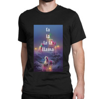 Fa La La La Llama Christmas Lights Snowflakes Cyberpunk Classic T-shirt | Artistshot