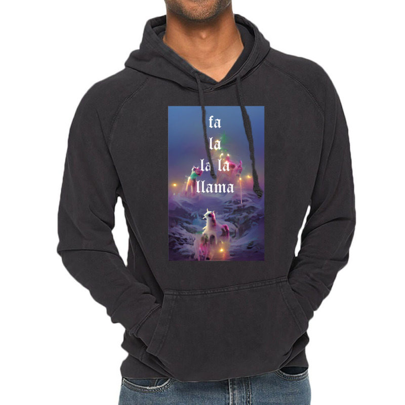 Fa La La La Llama Christmas Lights Snowflakes Cyberpunk Vintage Hoodie | Artistshot