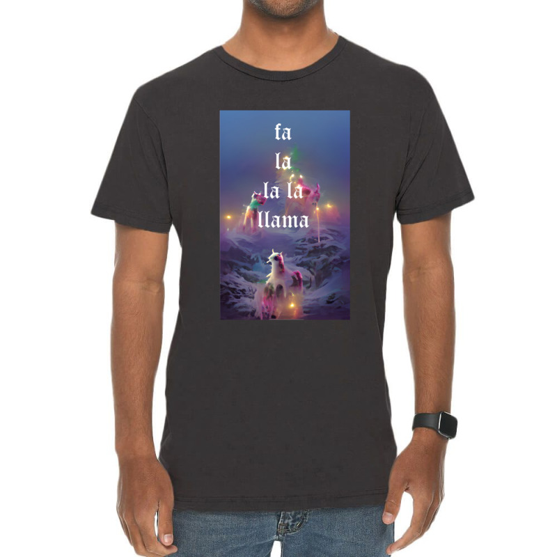 Fa La La La Llama Christmas Lights Snowflakes Cyberpunk Vintage T-shirt | Artistshot