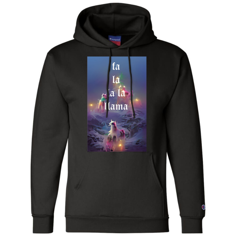 Fa La La La Llama Christmas Lights Snowflakes Cyberpunk Champion Hoodie | Artistshot