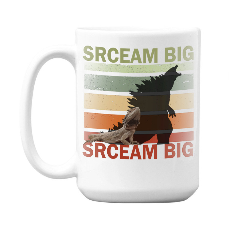 Scream Big. Lucky Lizard With Dinosaur Shadow For Pet Lover Long Sleev 15 Oz Coffee Mug | Artistshot