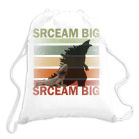 Scream Big. Lucky Lizard With Dinosaur Shadow For Pet Lover Long Sleev Drawstring Bags | Artistshot
