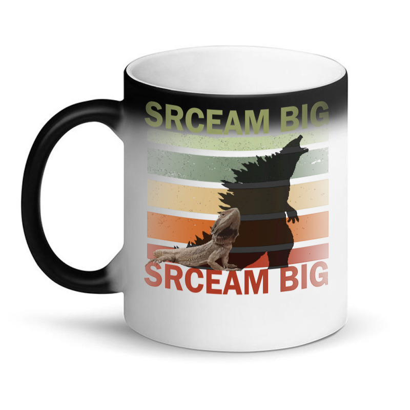 Scream Big. Lucky Lizard With Dinosaur Shadow For Pet Lover Long Sleev Magic Mug | Artistshot