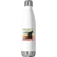 Scream Big. Lucky Lizard With Dinosaur Shadow For Pet Lover Long Sleev Stainless Steel Water Bottle | Artistshot