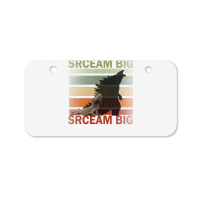 Scream Big. Lucky Lizard With Dinosaur Shadow For Pet Lover Long Sleev Bicycle License Plate | Artistshot