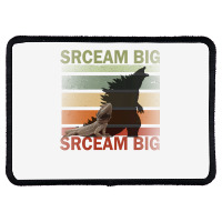 Scream Big. Lucky Lizard With Dinosaur Shadow For Pet Lover Long Sleev Rectangle Patch | Artistshot