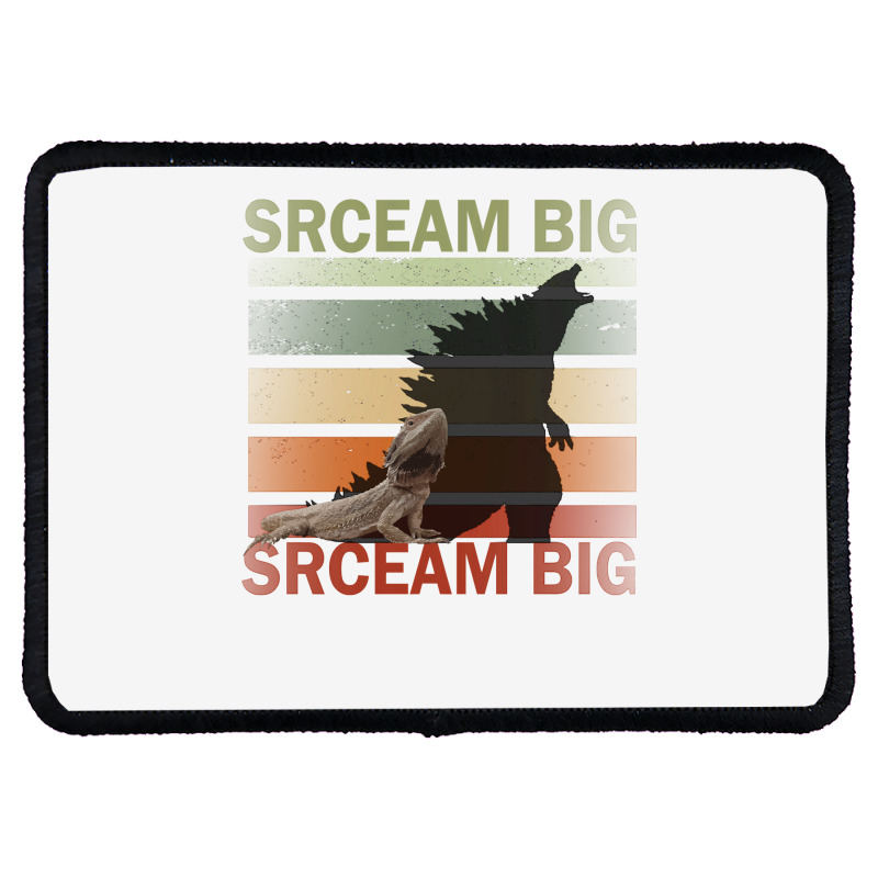 Scream Big. Lucky Lizard With Dinosaur Shadow For Pet Lover Long Sleev Rectangle Patch | Artistshot